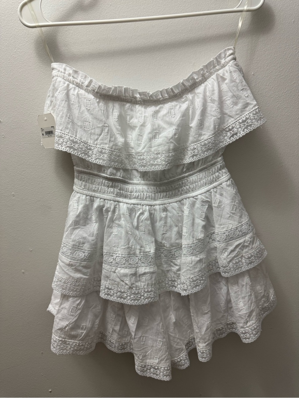 Altar'd State White Strapless Ruffled Romper - Picture 4 of 7